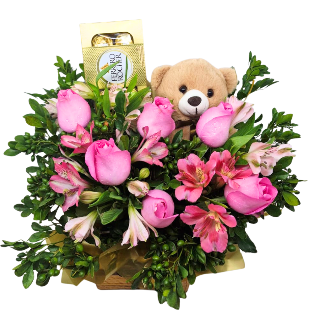 Arranjo Rosas e Delicadeza