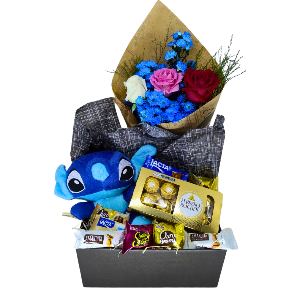 Cesta de Chocolate -Glamour com Stich