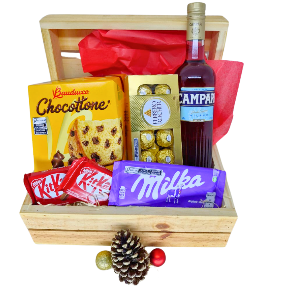 Cesta Natal Doce Encanto com Campari