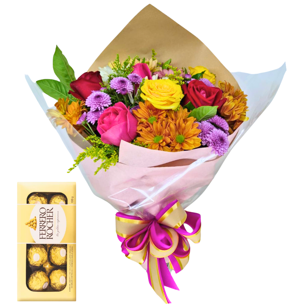 Buqu Harmonia de Cores com Ferrero