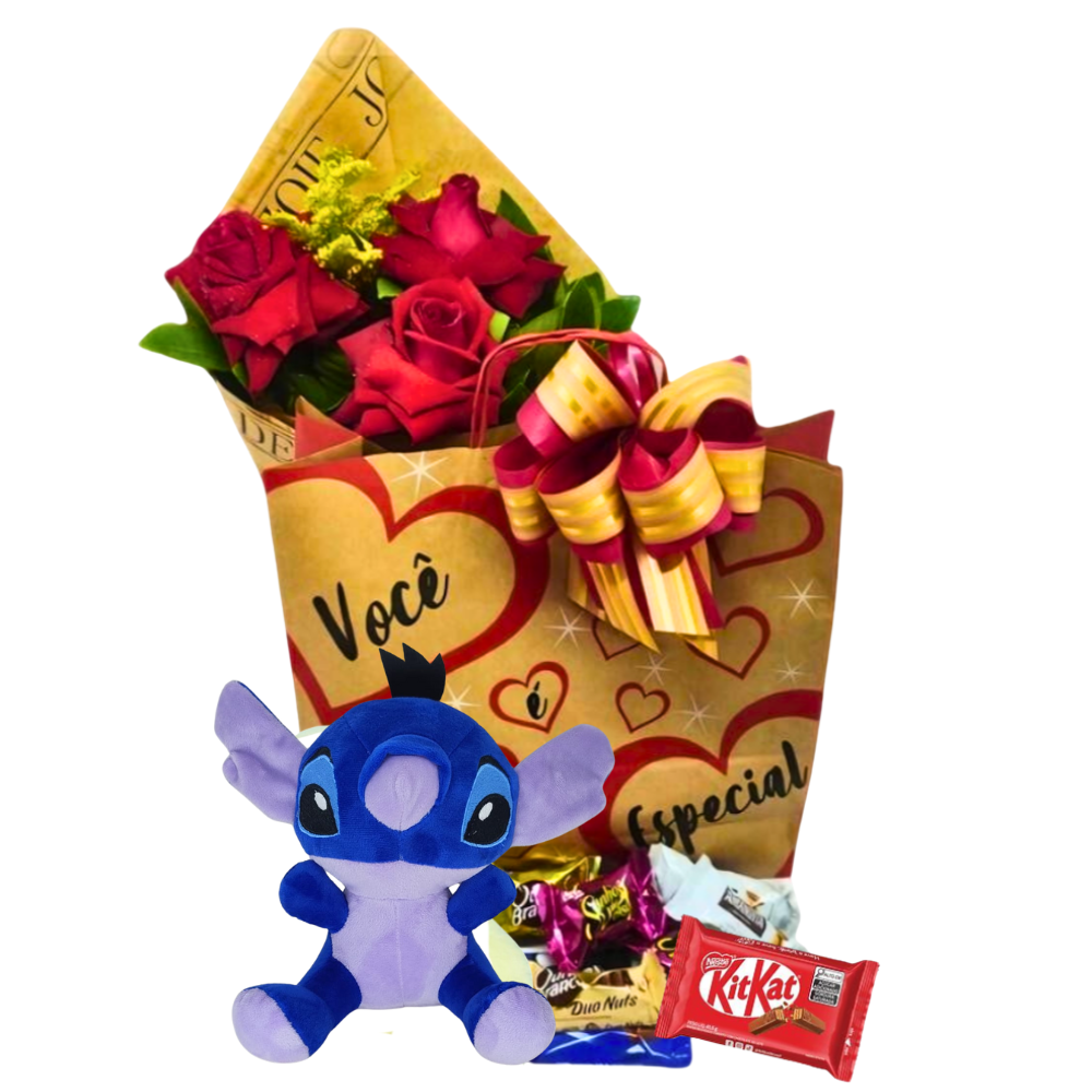 Cesta de Chocolate com Sticth