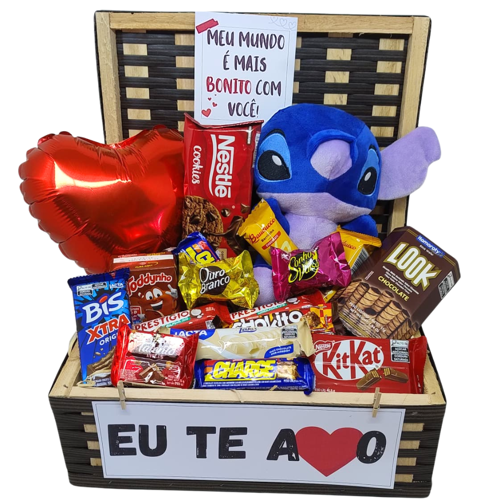 Cesta de Chocolate  Eu Te Amo
