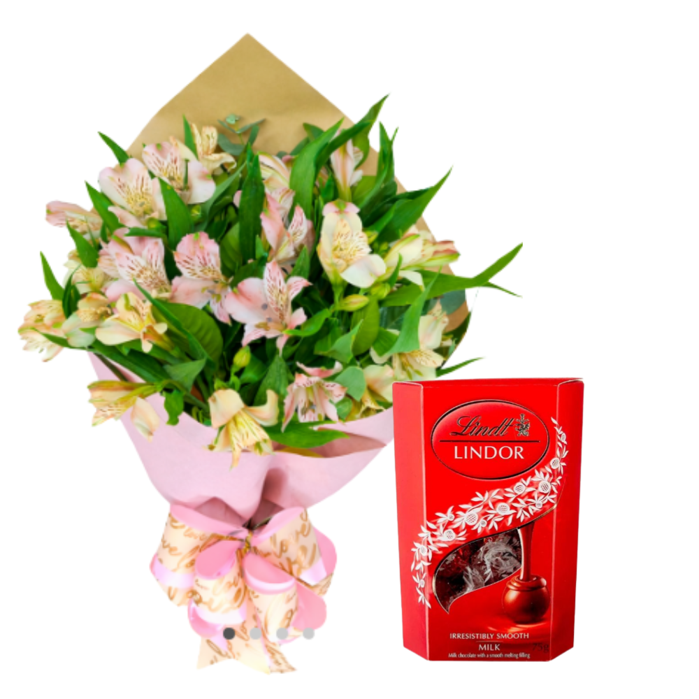 Buqu� Encanto de Astrom�lias e Lindt 