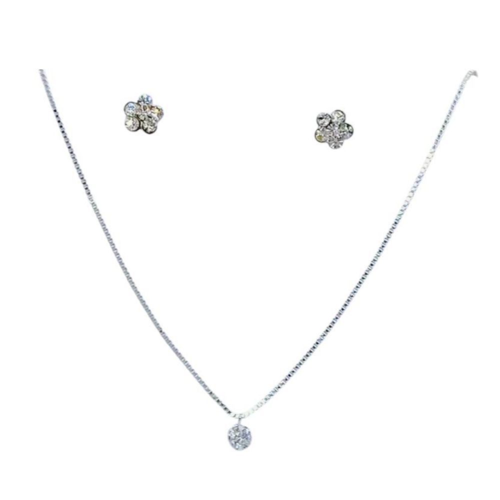 Conjunto Colar Ponto de Luz e Brinco 